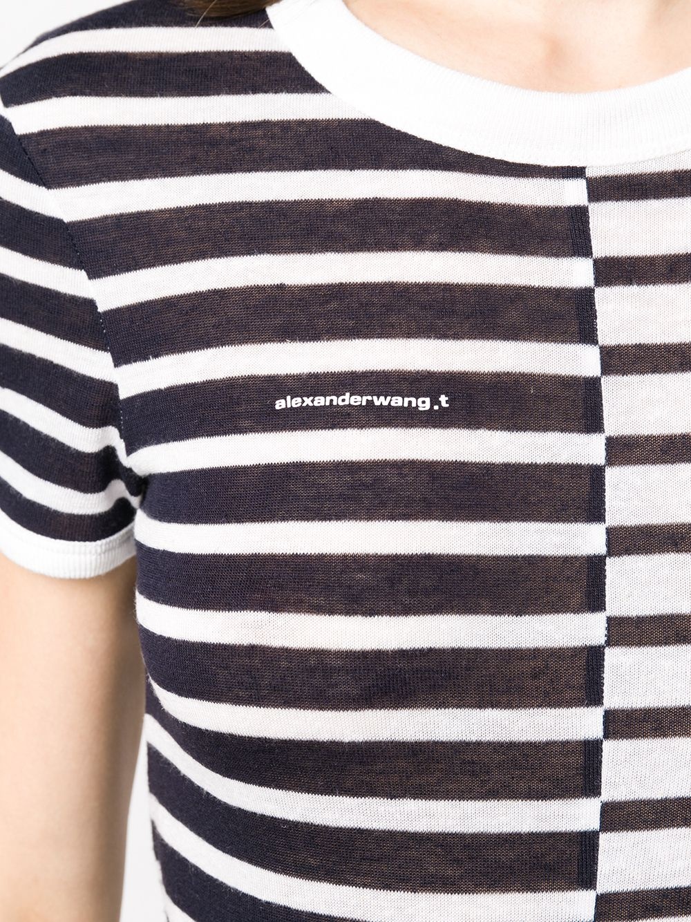 stripe print T-shirt - 5