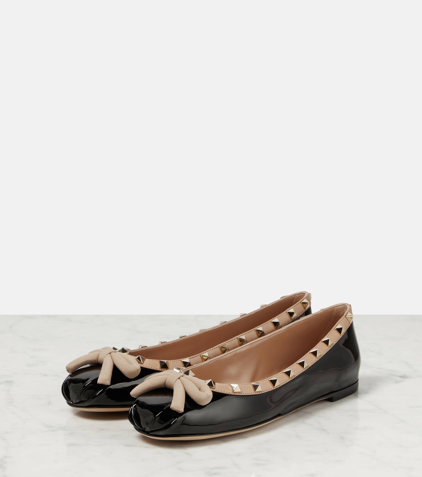 Rockstud patent leather ballet flats - 5