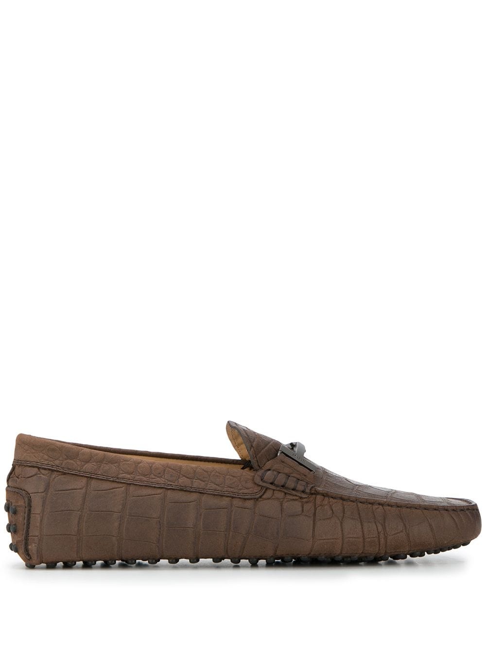 Gommino crocodile embossed loafers - 1