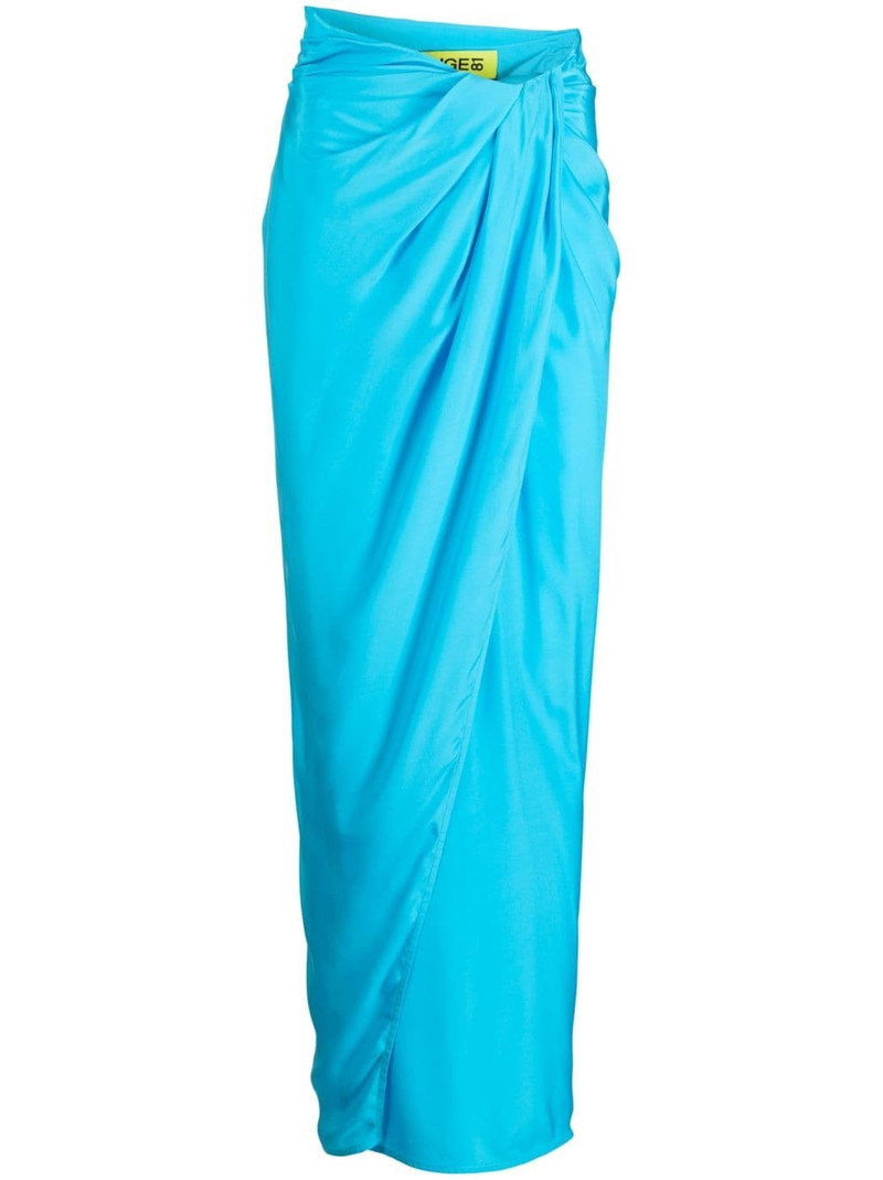 Paita draped silk maxi skirt 1