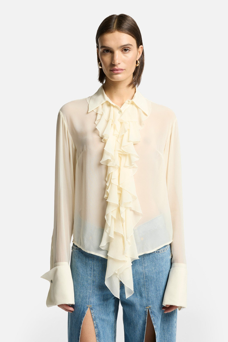 Silk Ruffle Shirt in Solitary Star 3