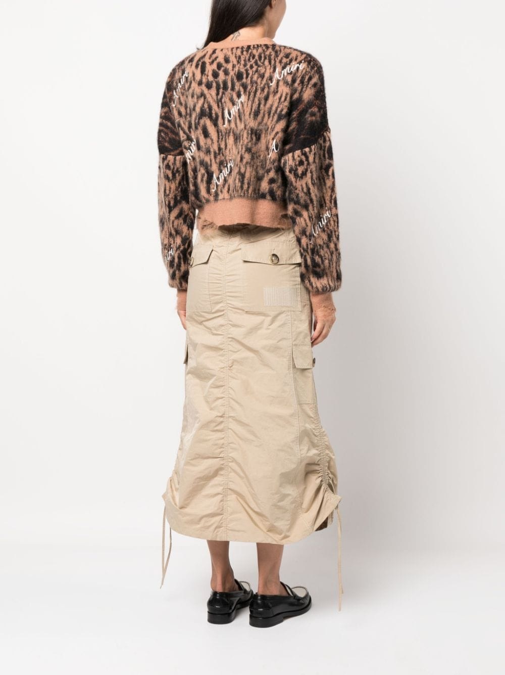 leopard-print cropped cardigan - 4