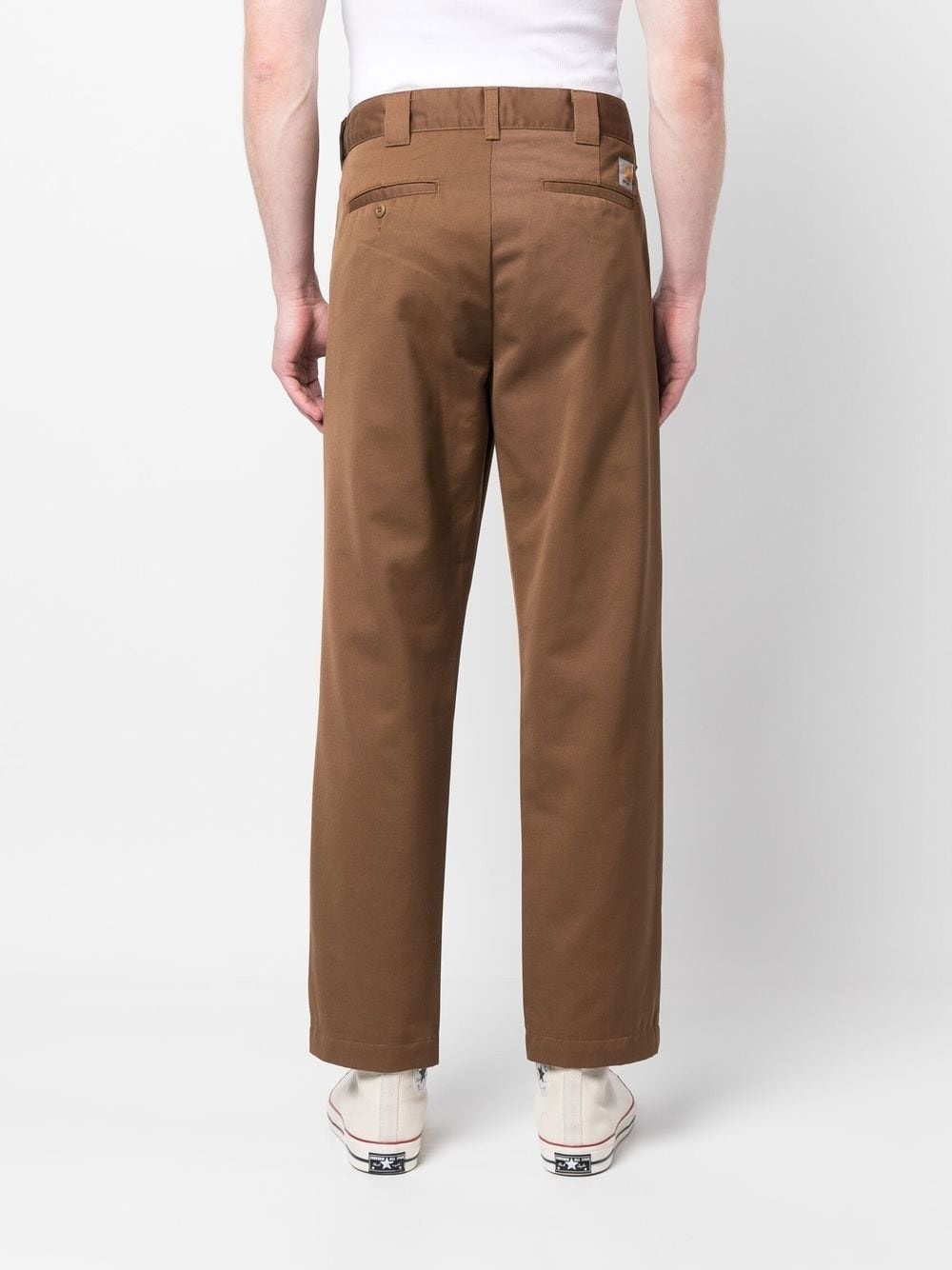 logo-patch straight-leg trousers - 4