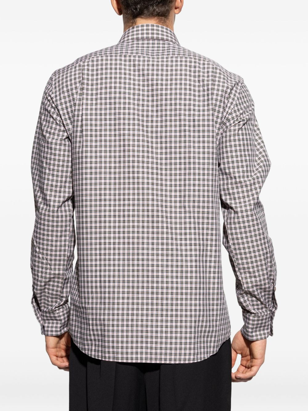 checked embroidered-orb shirt - 4