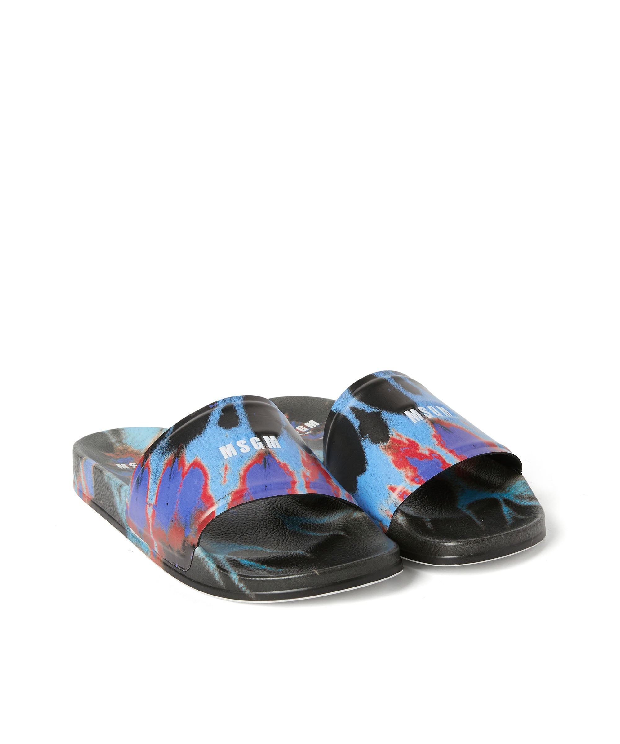 Tie dye pool slippers with MSGM micro logo - 2