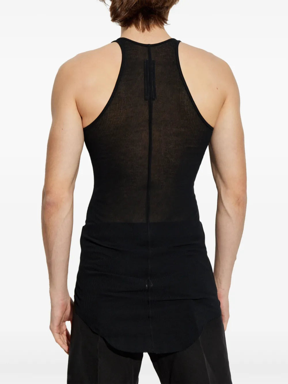 Rick Owens Men Ribbed Tank Top With Racerback Neckline - 4
