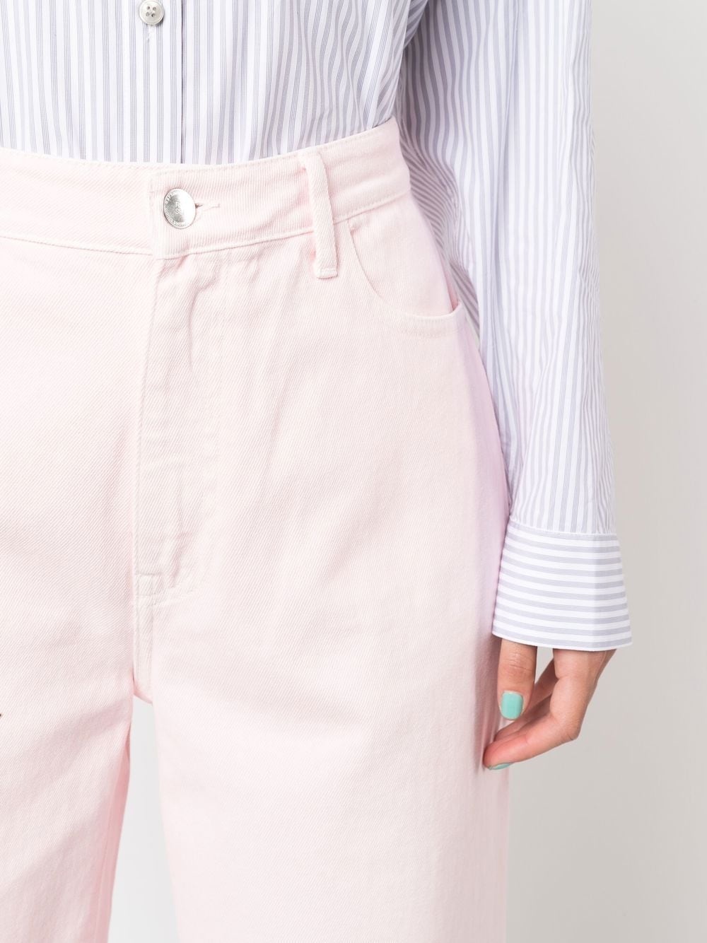 wide-leg denim jeans - 5