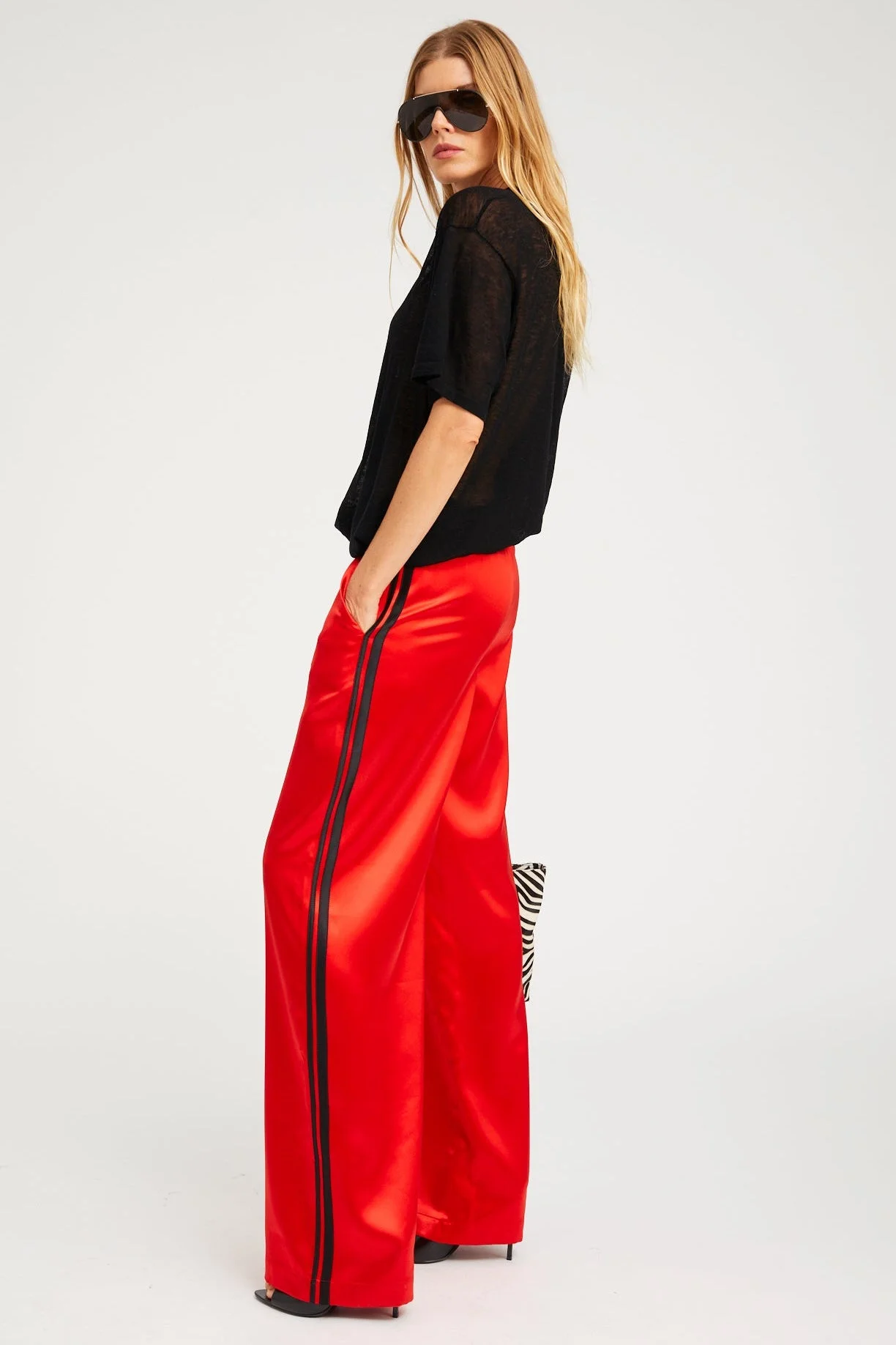 SILK BAGGY ATHLETIC PANTS - 1