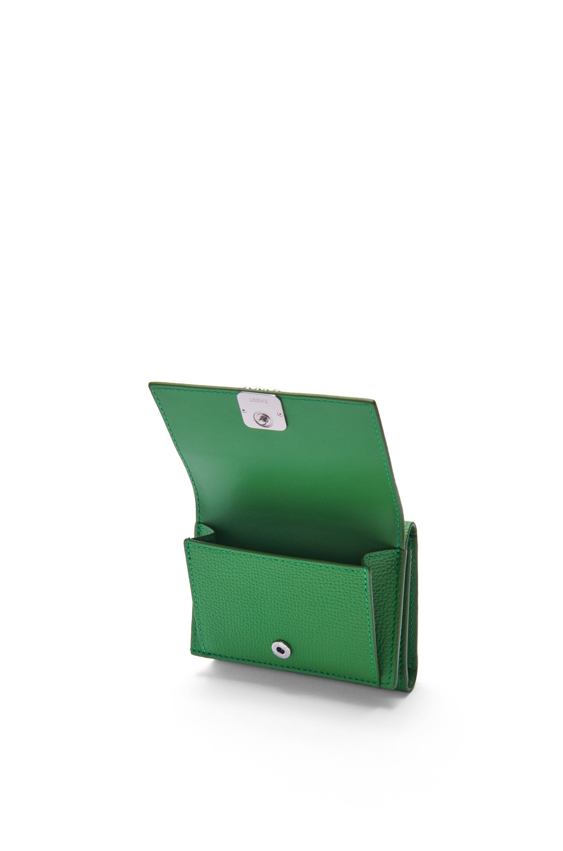 Anagram trifold wallet in pebble grained calfskin - 3