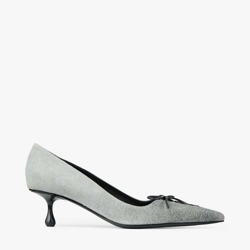 Scarlett 50 Dove Suede Denim Pumps 1