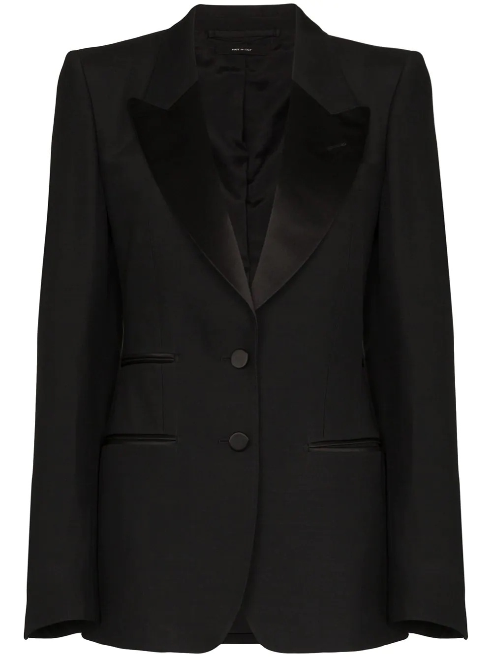 single-breasted tuxedo blazer - 1