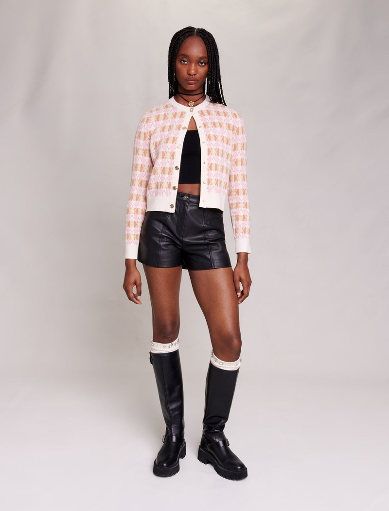 maje Checked cardigan outlook