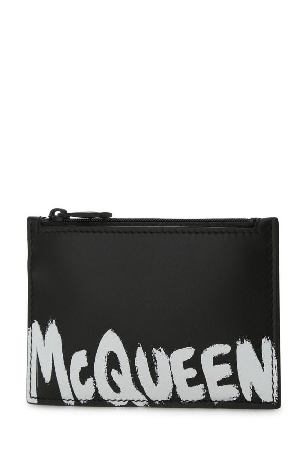 ALEXANDER MCQUEEN Black Leather Card Holder - 2