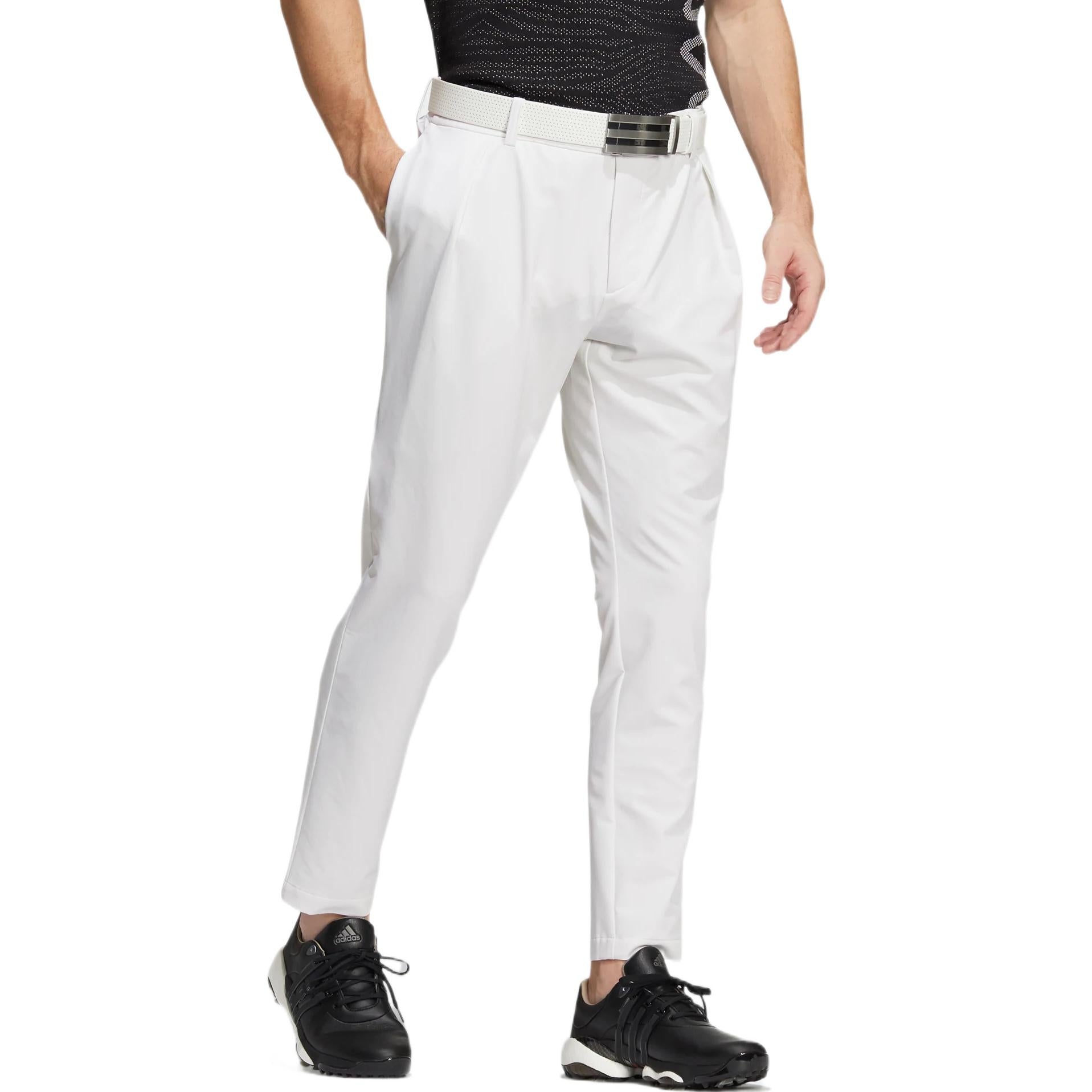 Men's adidas Solid Color Cone Pants Sports Pants/Trousers/Joggers White HB3586 - 4