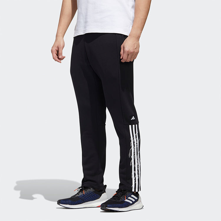 adidas Ub Pnt Wv Deco logo Printing Training Running Casual Sports Pants Black GM4428 - 3