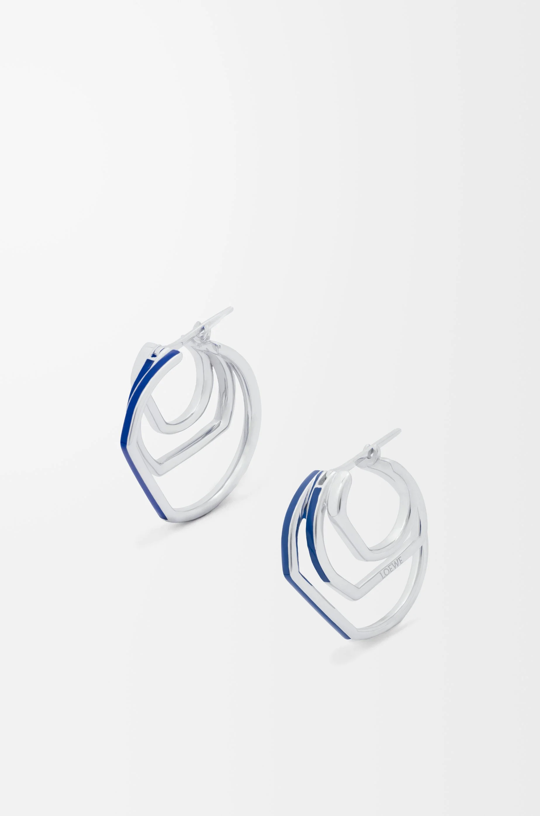 Stacked hoop earrings in sterling silver and enamel - 1