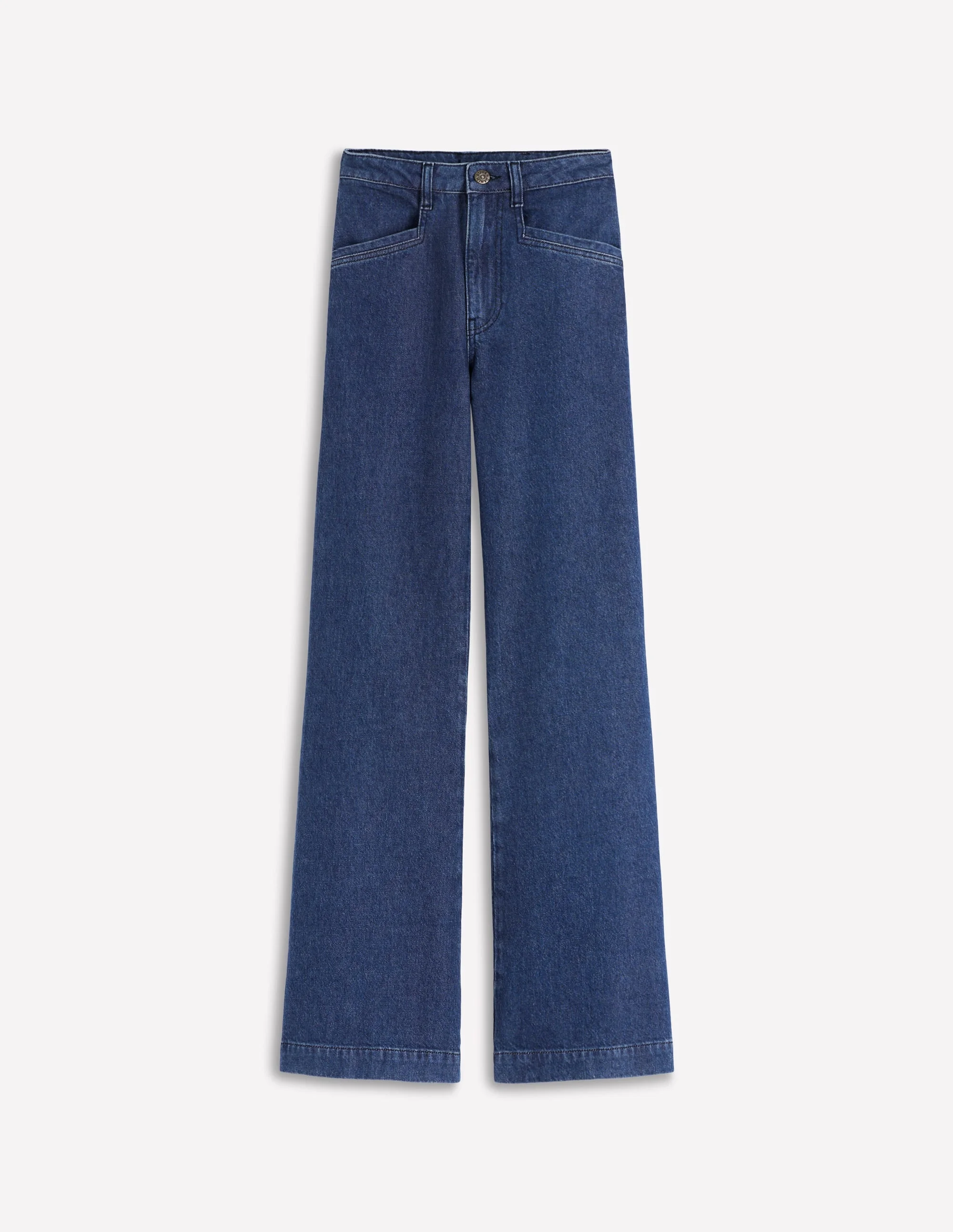 Pocket Detail Wide Leg Jeans-Mid Vintage - 1