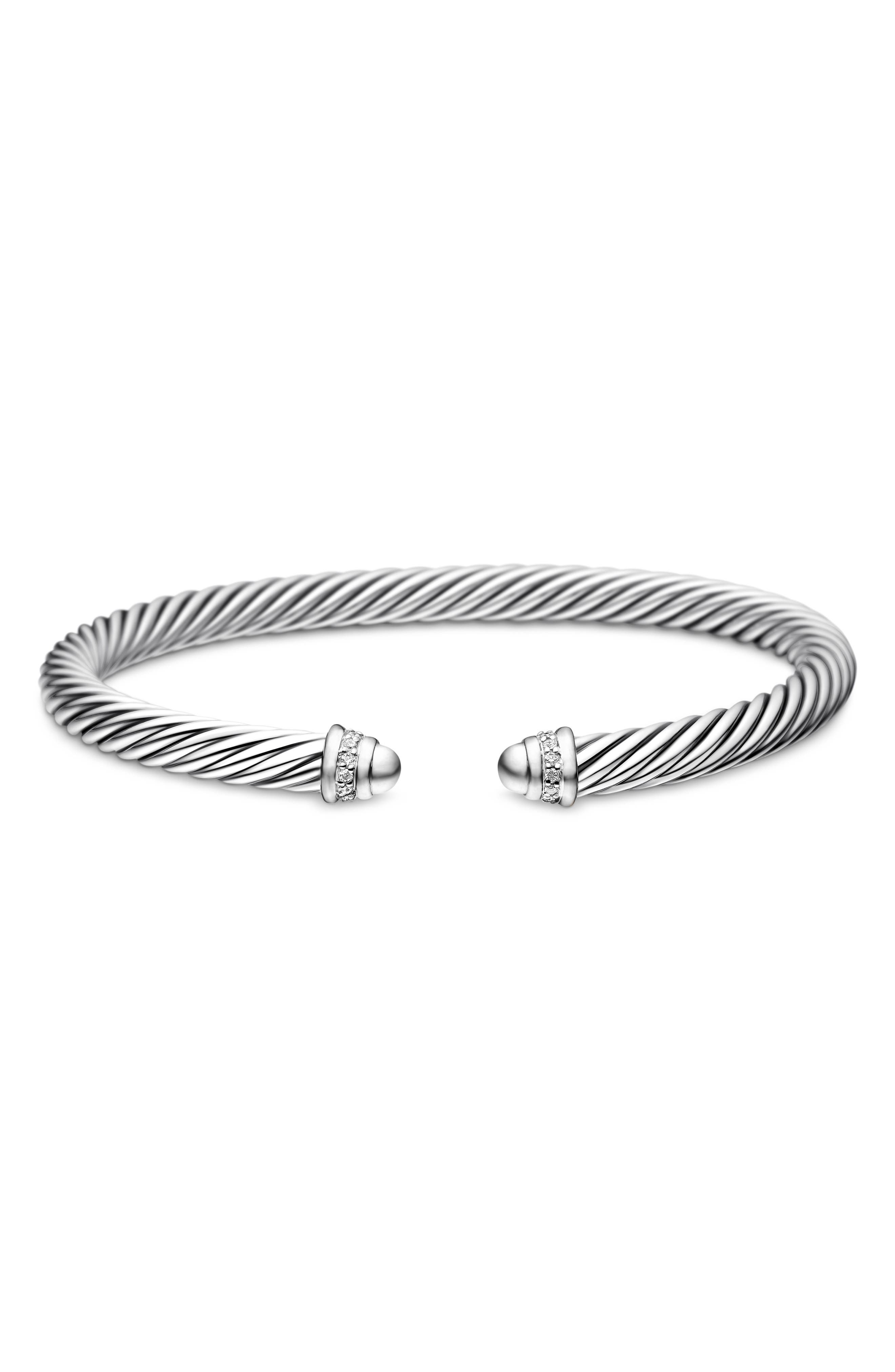 David Yurman Classic Cable Bracelet in Sterling Silver with Diamonds, 5mm in Silver Dome at Nordstro - 7