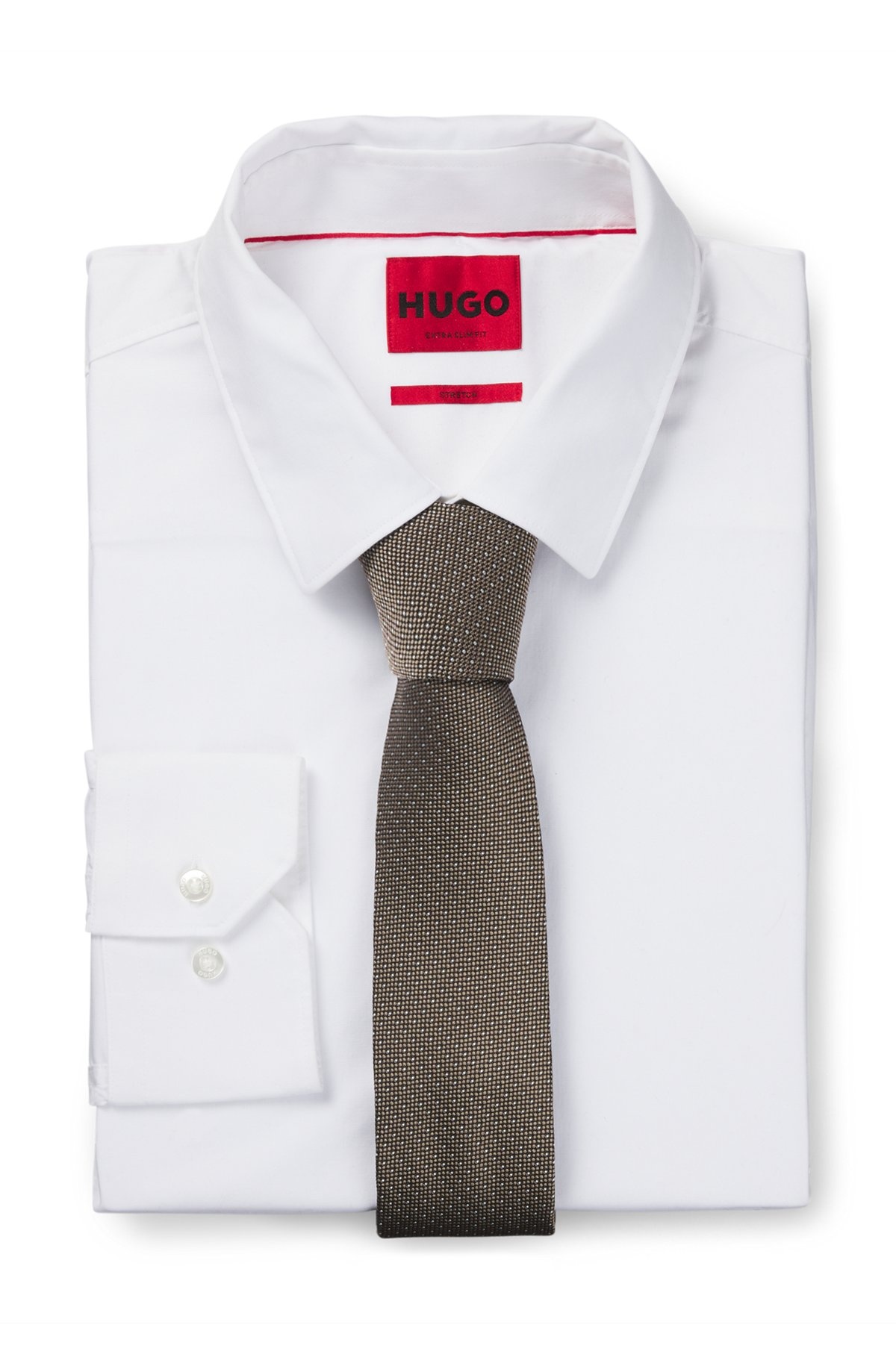 SILK-BLEND TIE WITH JACQUARD MICRO DOTS - 3