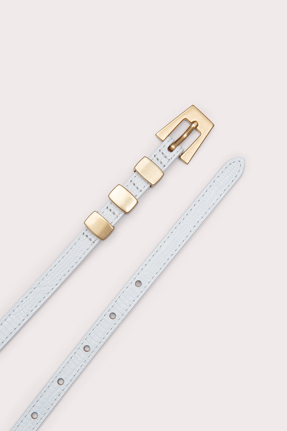 Vic White Lizard Embossed Leather - 2