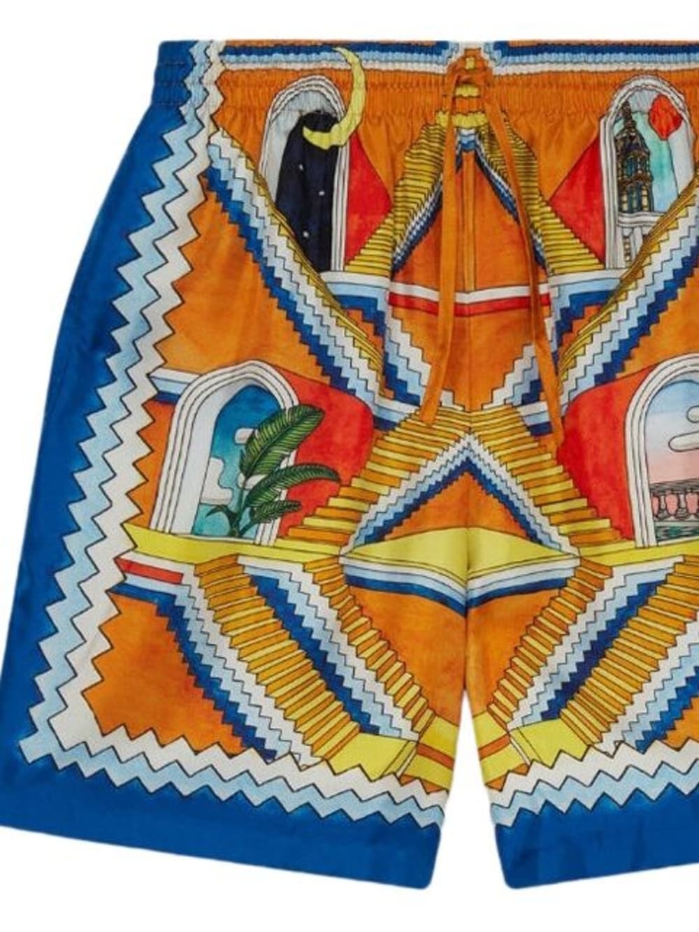 Escalier Infini printed silk shorts - 2