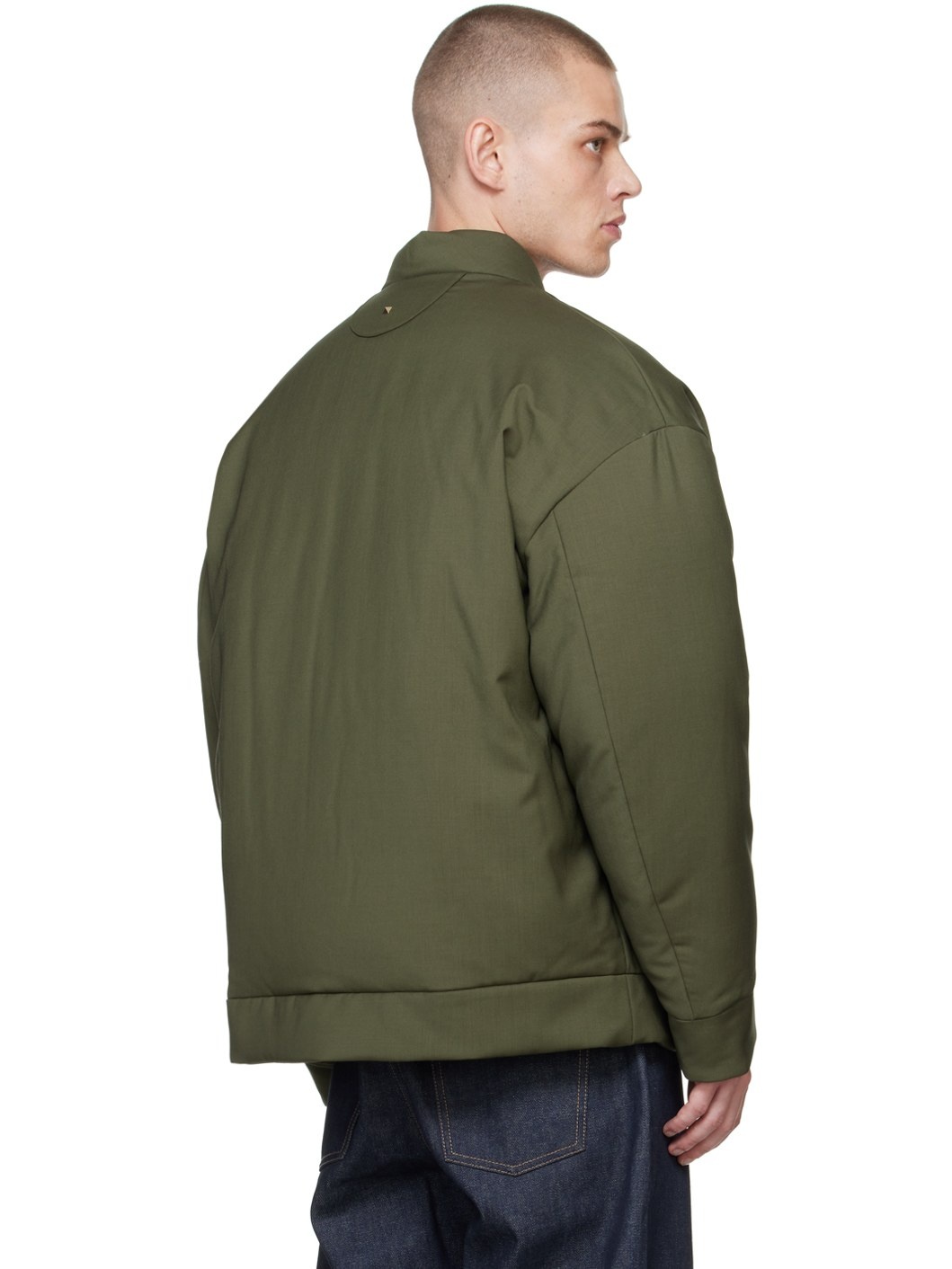 Khaki Oversized Down Bomber Jacket - 3