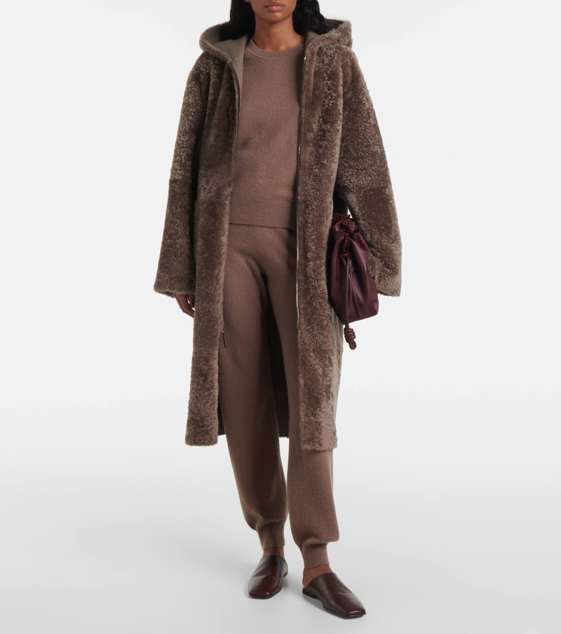JOSEPH Reversible shearling and leather hooded coat outlook