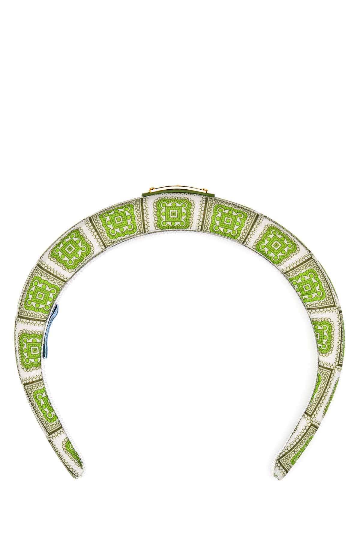 Prada Women Printed Twill Headband - 1