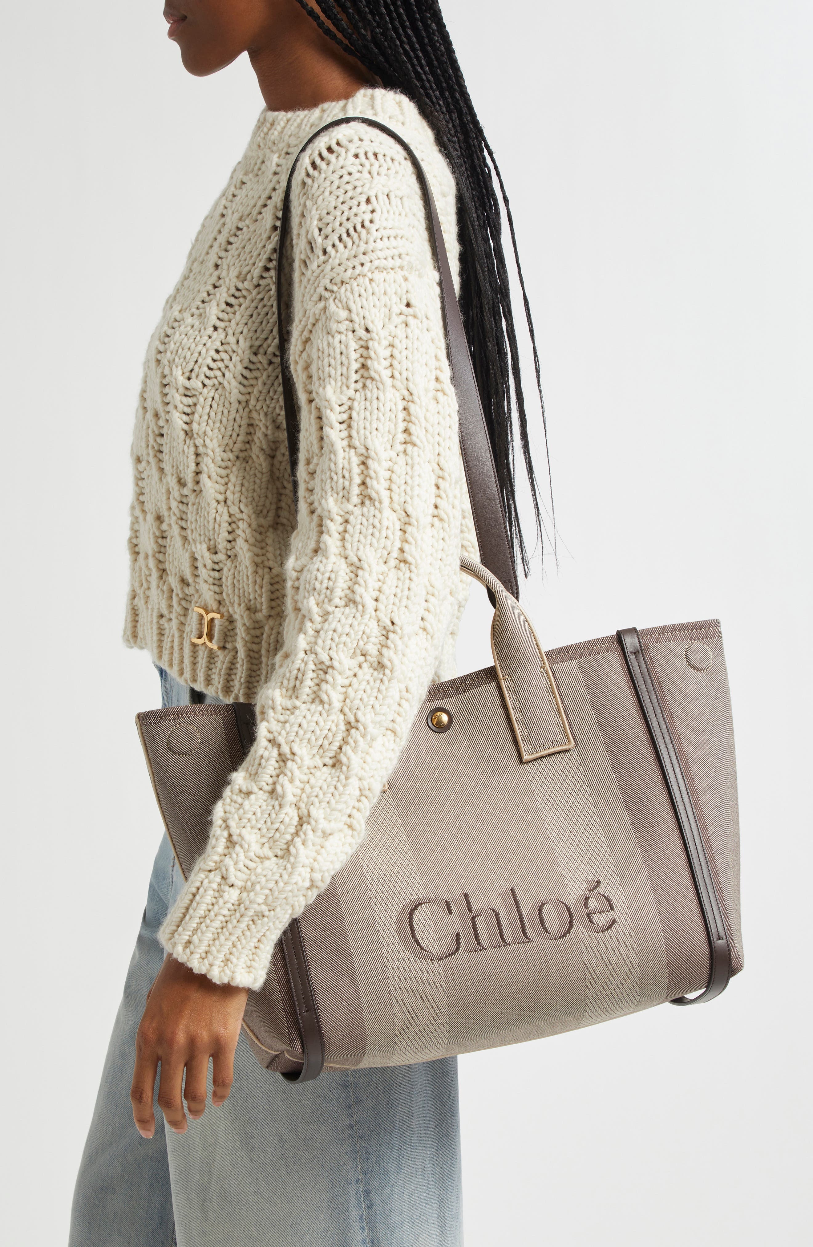 Chloé Carry Canvas Jacquard Tote in Kohl Brown at Nordstrom - 2