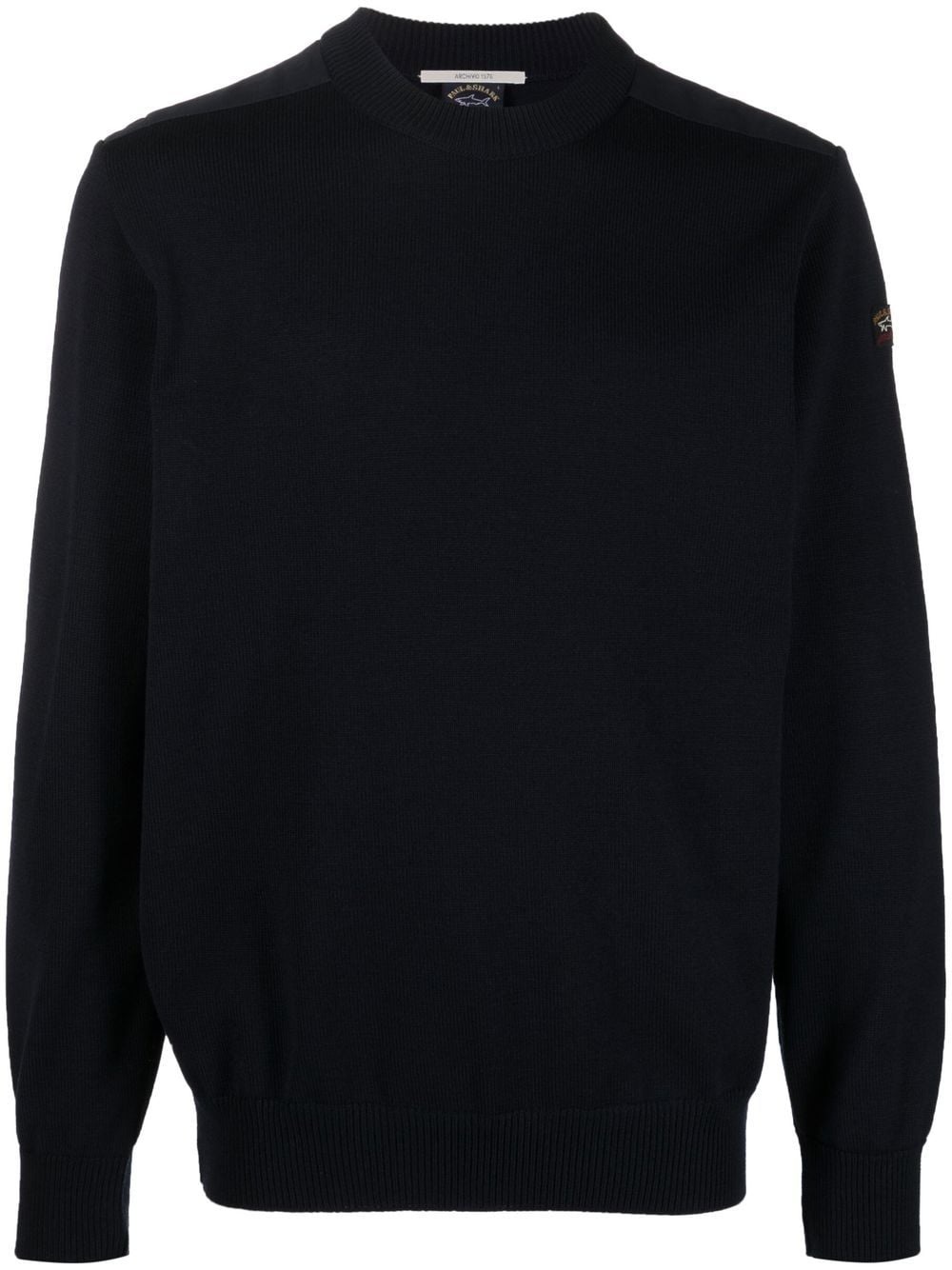 crew-neck knitted wool jumper - 1