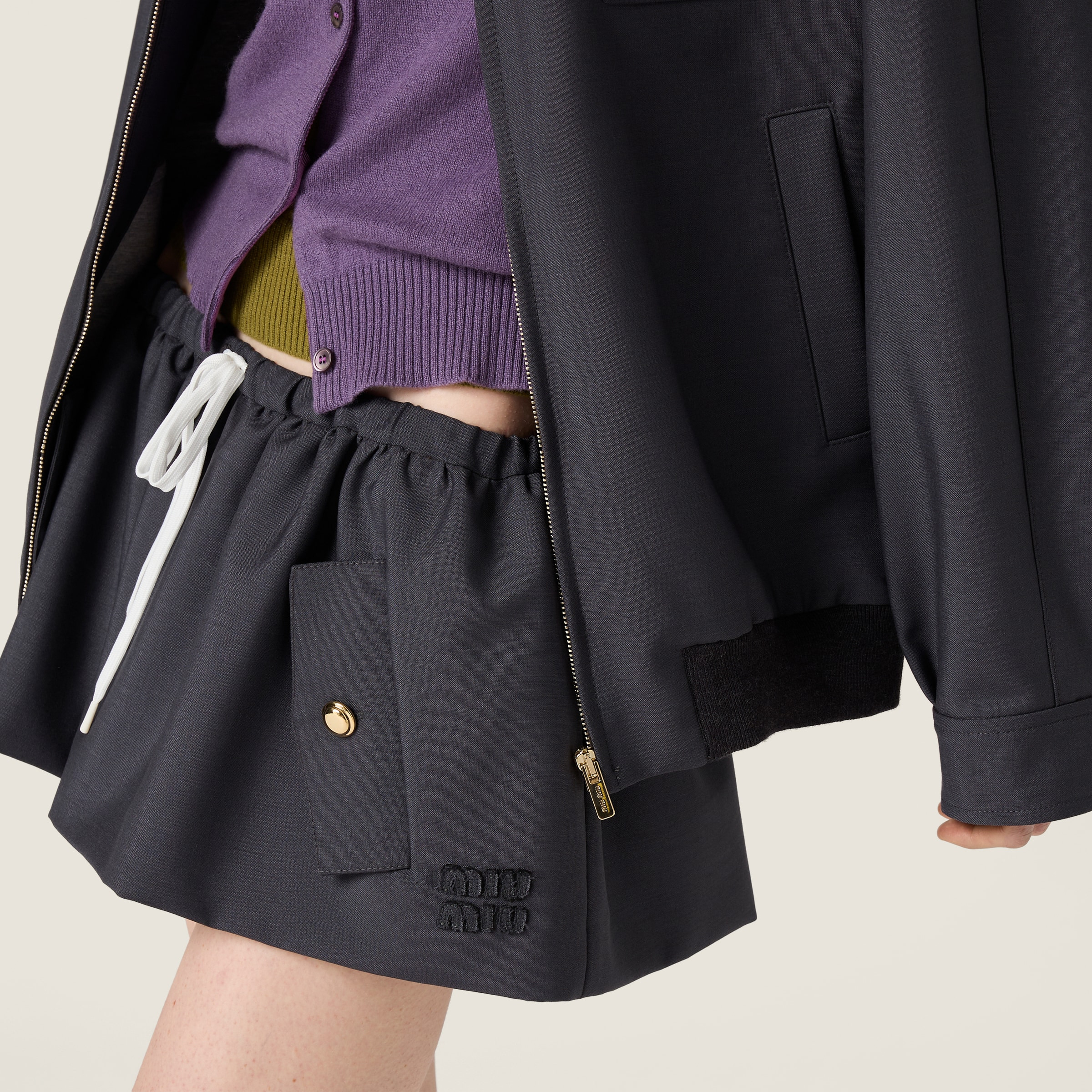 Bonded kid mohair miniskirt - 5