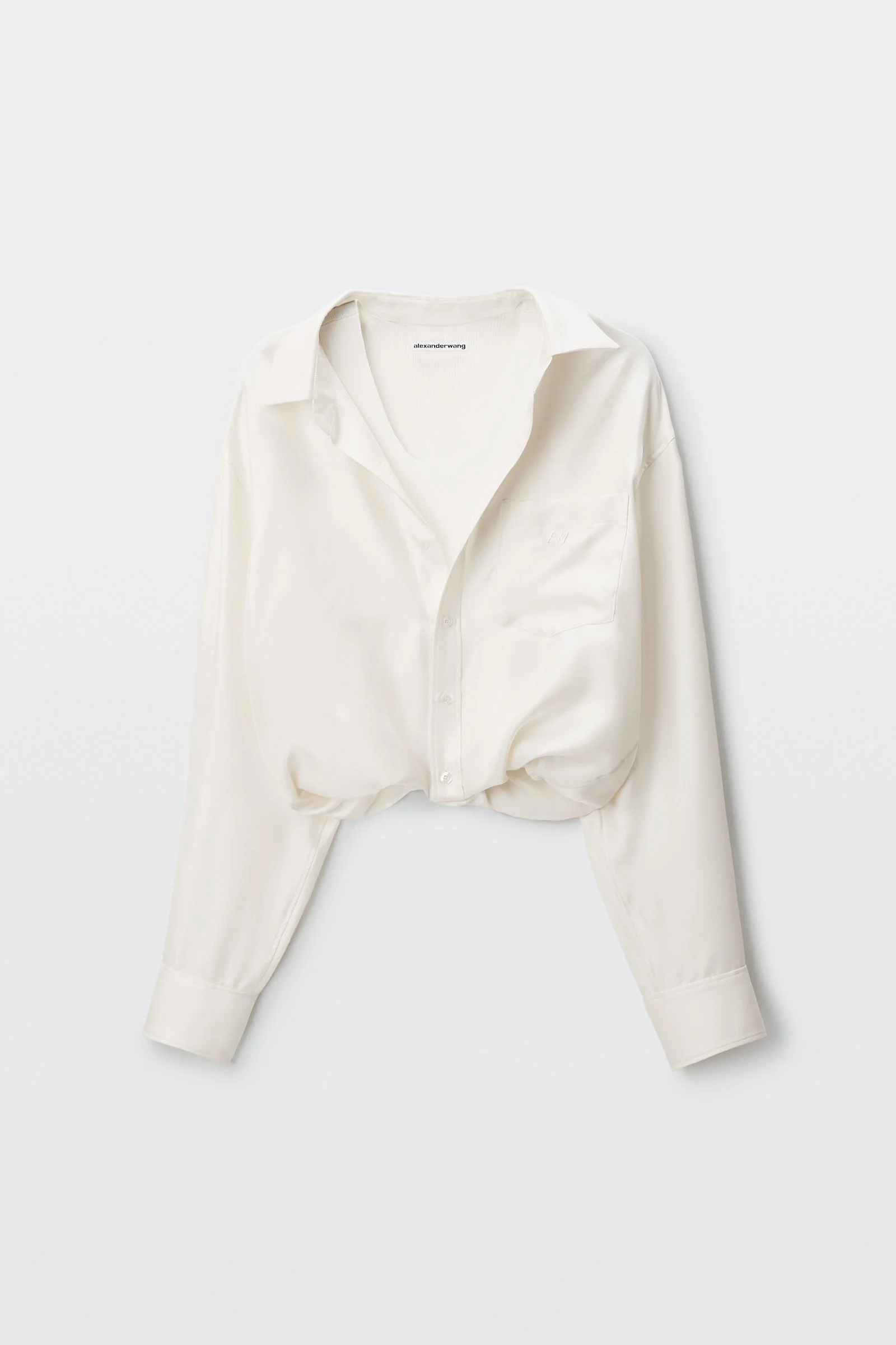 silk layered cami shirt top - 1