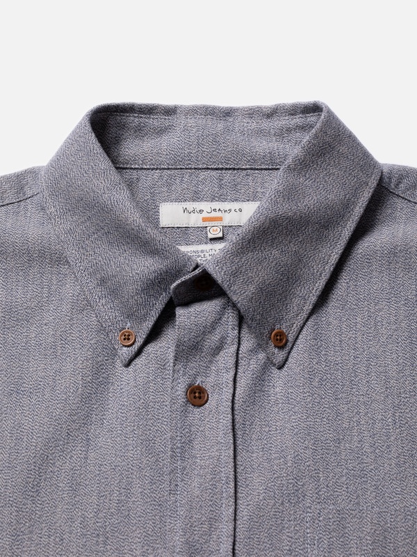 John Button Down Shirt Bluemelange - 3
