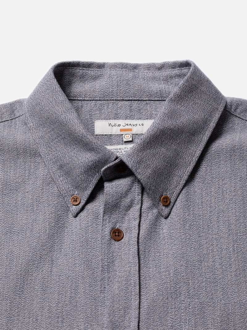 John Button Down Shirt Bluemelange 3