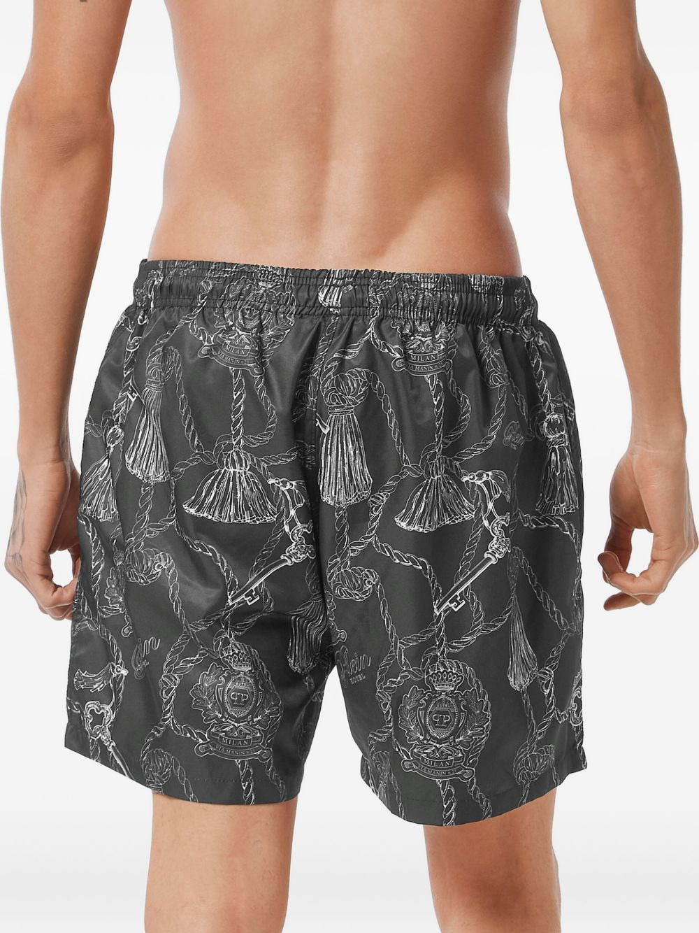 tassel key-print swim shorts - 3