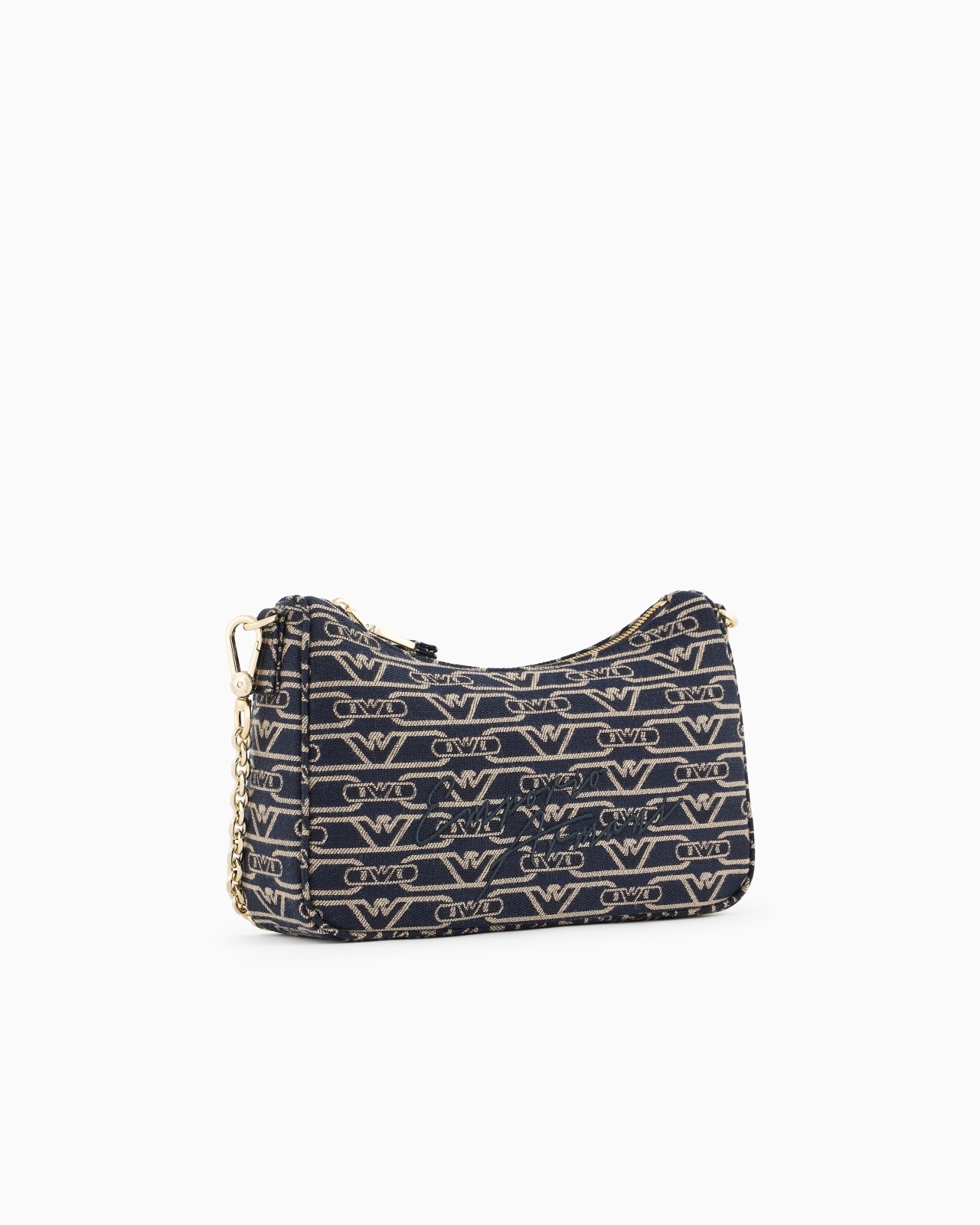 JACQUARD CANVAS BAGUETTE BAG WITH ALL-OVER MONOGRAM - 2