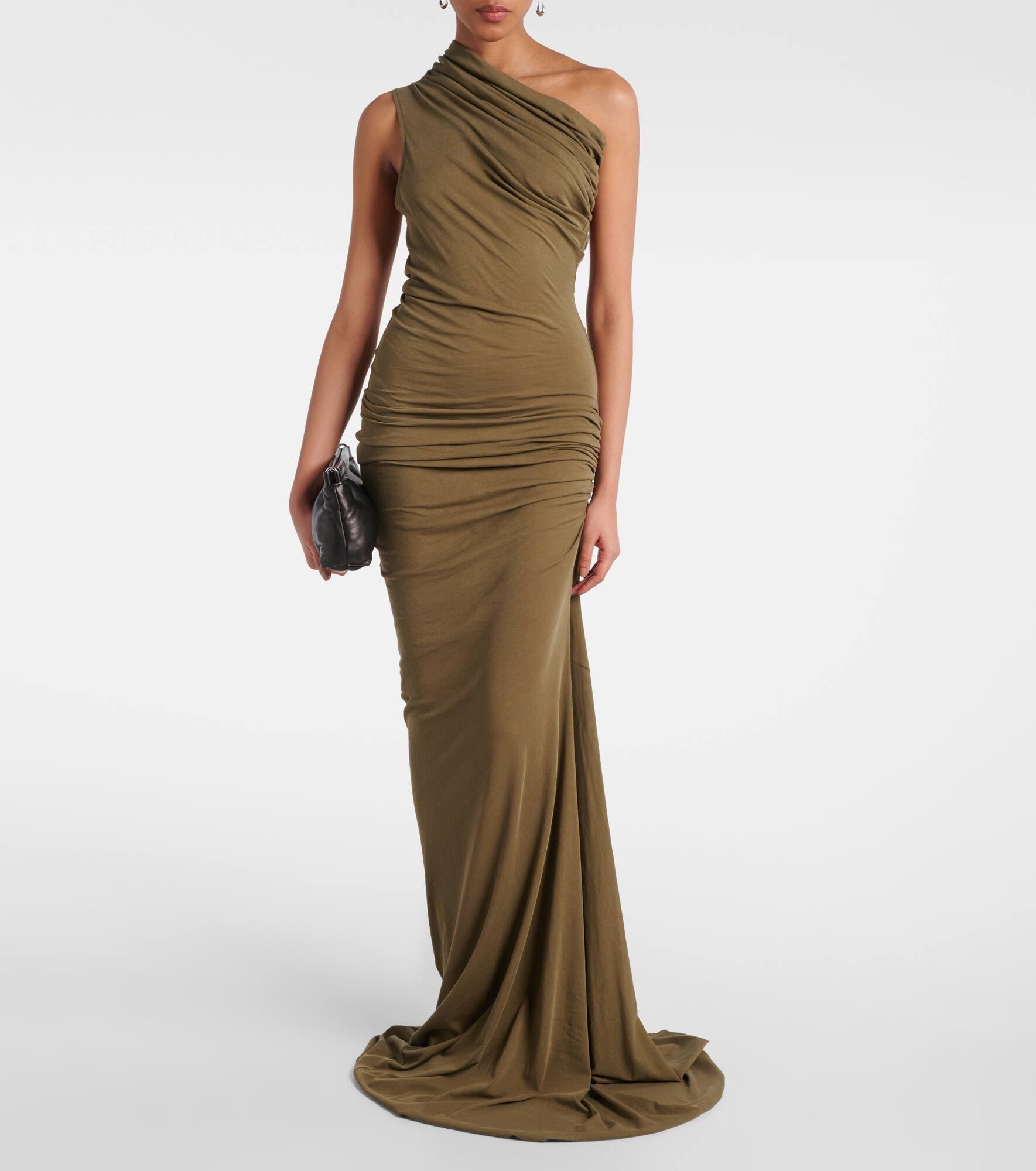 Draped one-shoulder maxi dress - 2