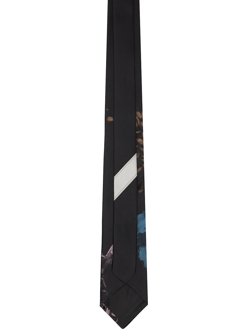 Dries Van Noten Black Floral Tie outlook