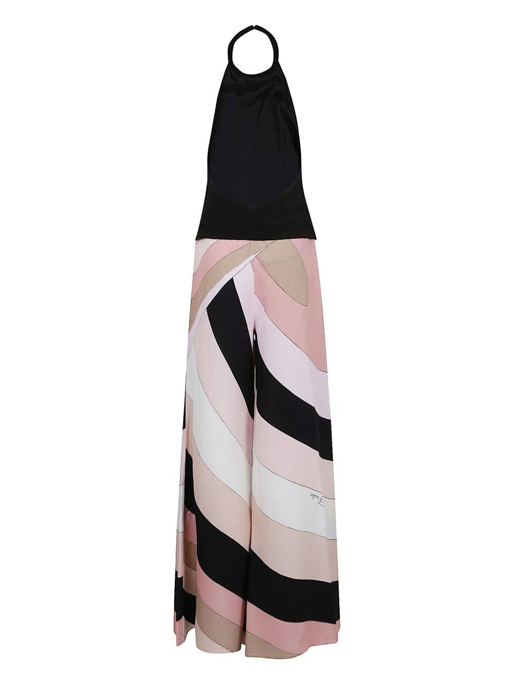 halter neck geometric-print jumpsuit - 2