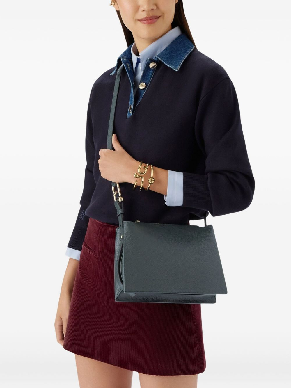 zip-top flap satchel - 2