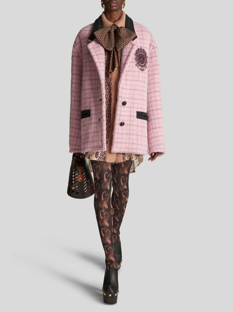 CHECK JACKET WITH EMBROIDERY - 3