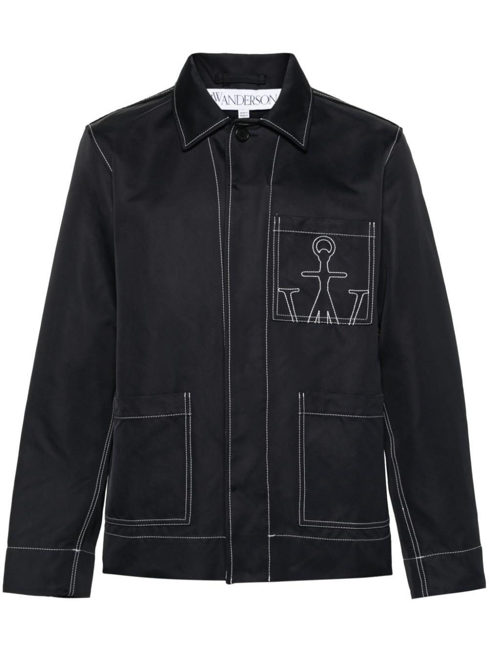 JW Anchor-embroidered shirt jacket - 1