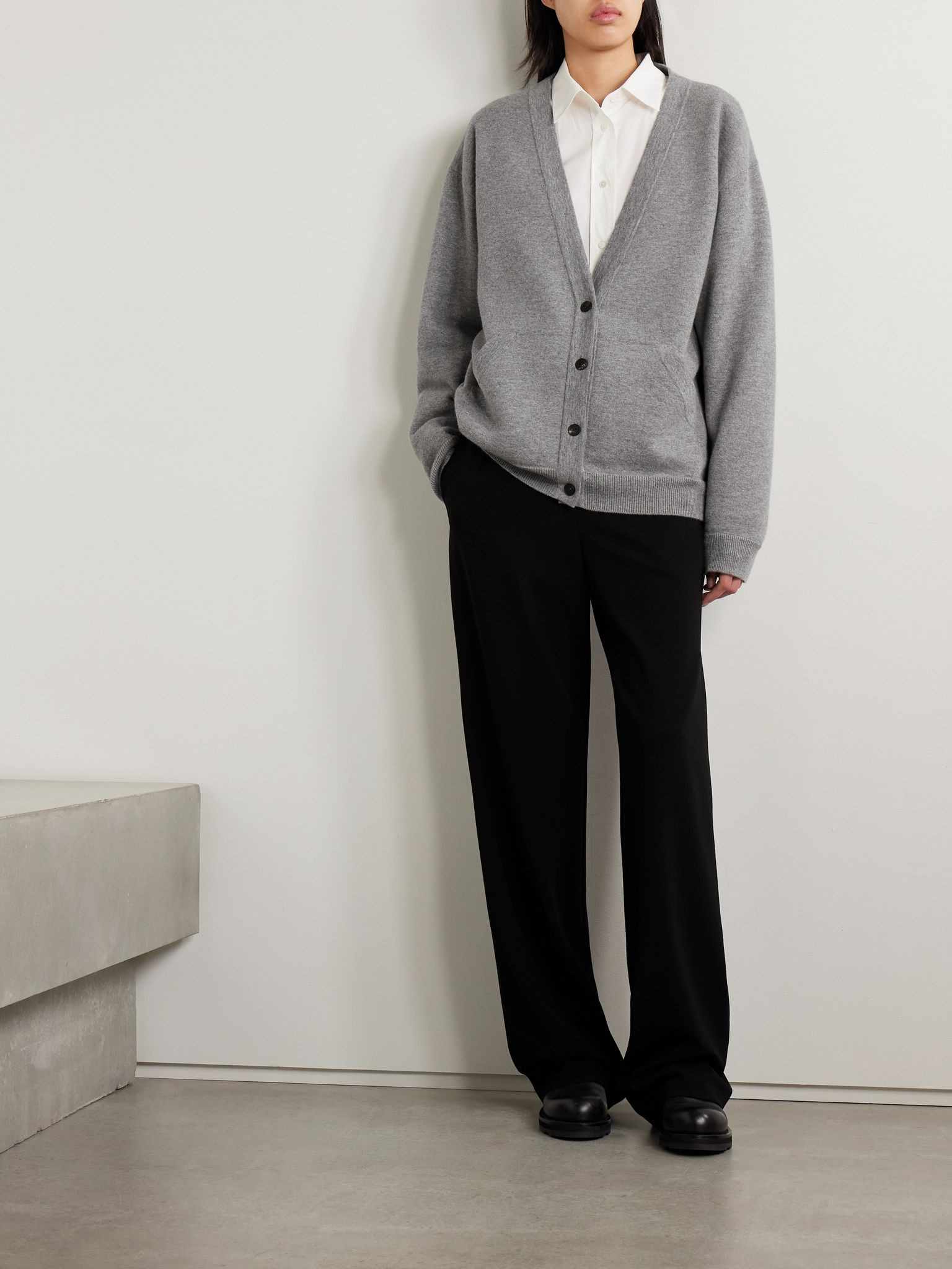 Lonn oversized cashmere cardigan Light gray - 2