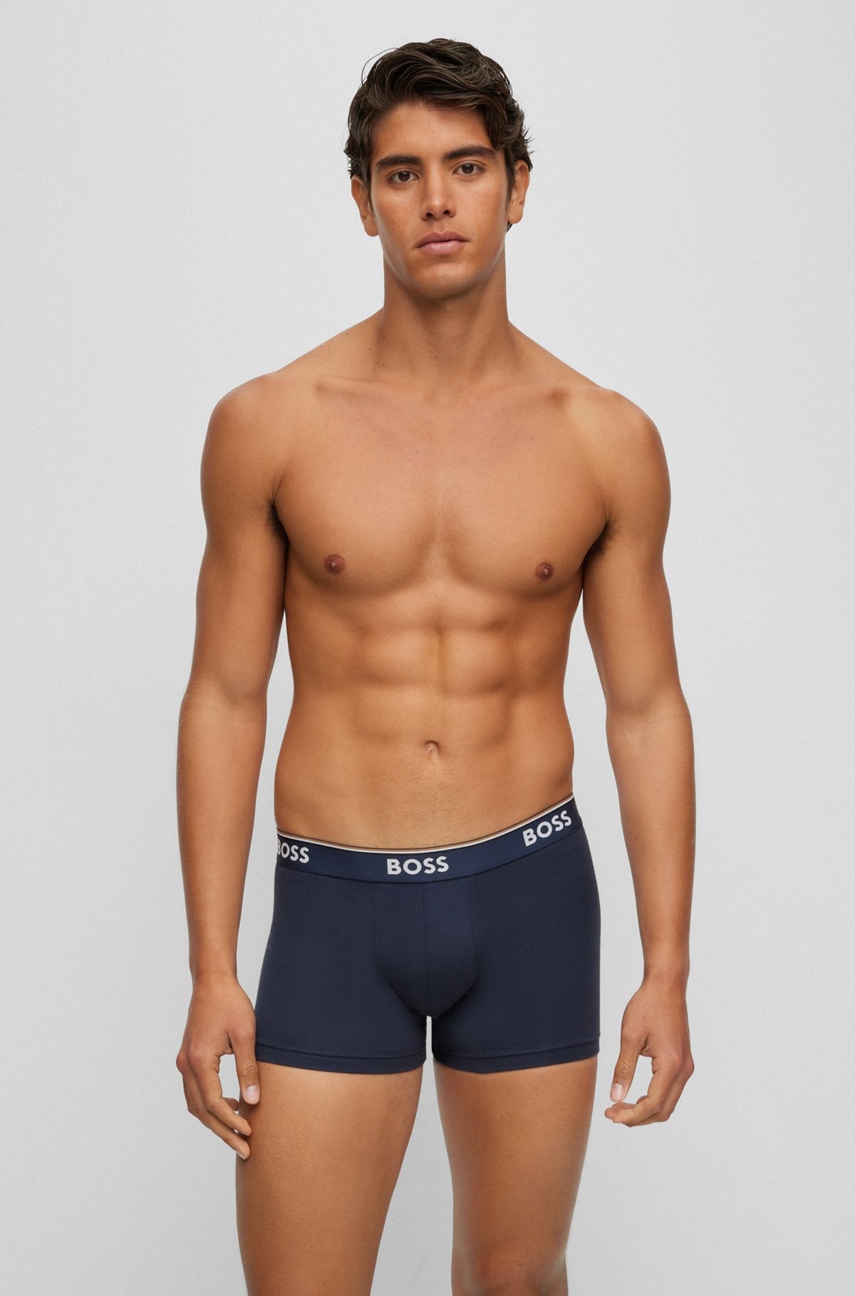 THREE-PACK OF STRETCH-COTTON TRUNKS WITH LOGO WAISTBANDS - 6