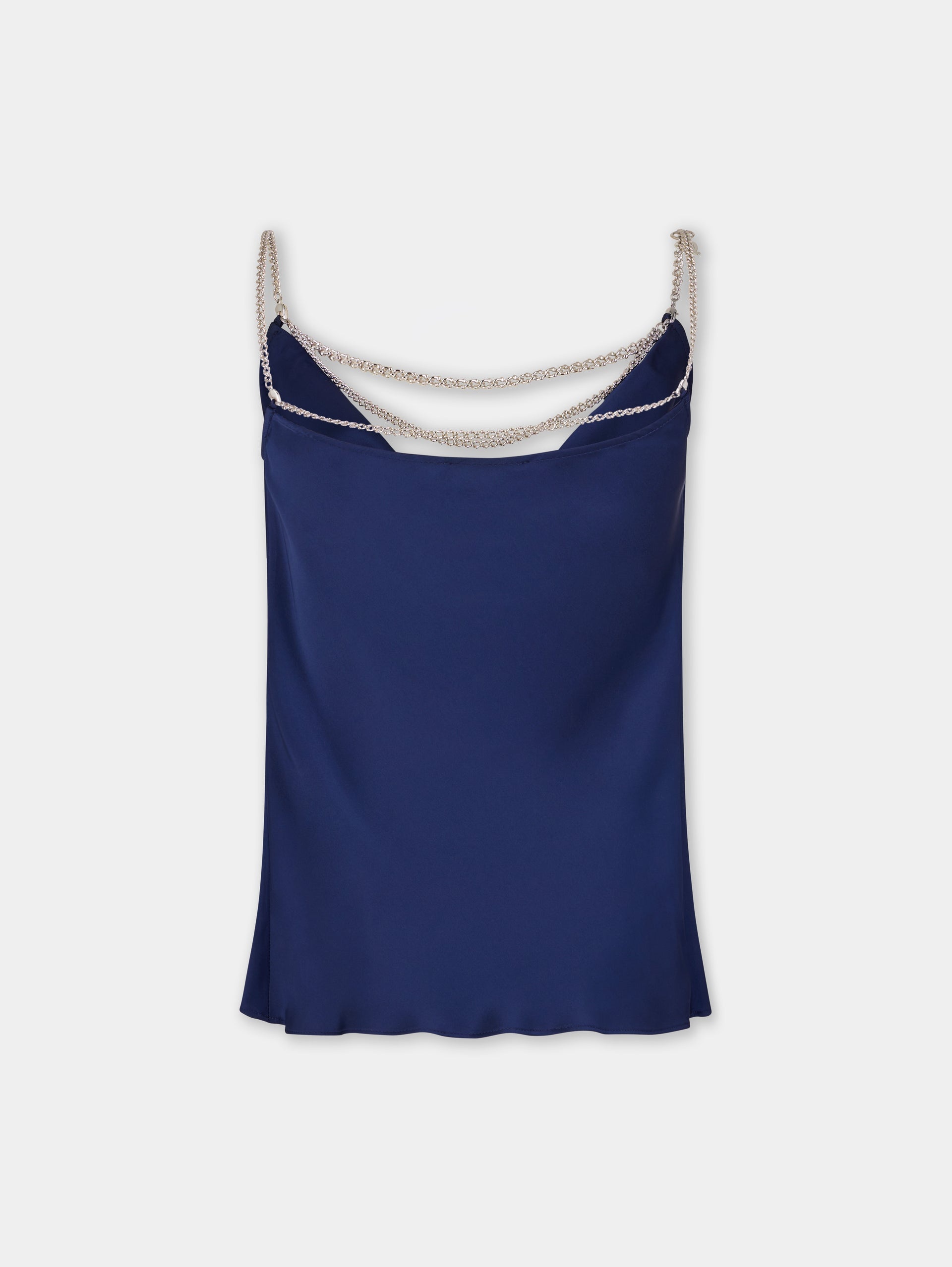 BLUE NAVY TANK TOP IN SATIN - 7