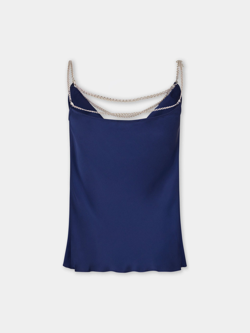 BLUE NAVY TANK TOP IN SATIN 7