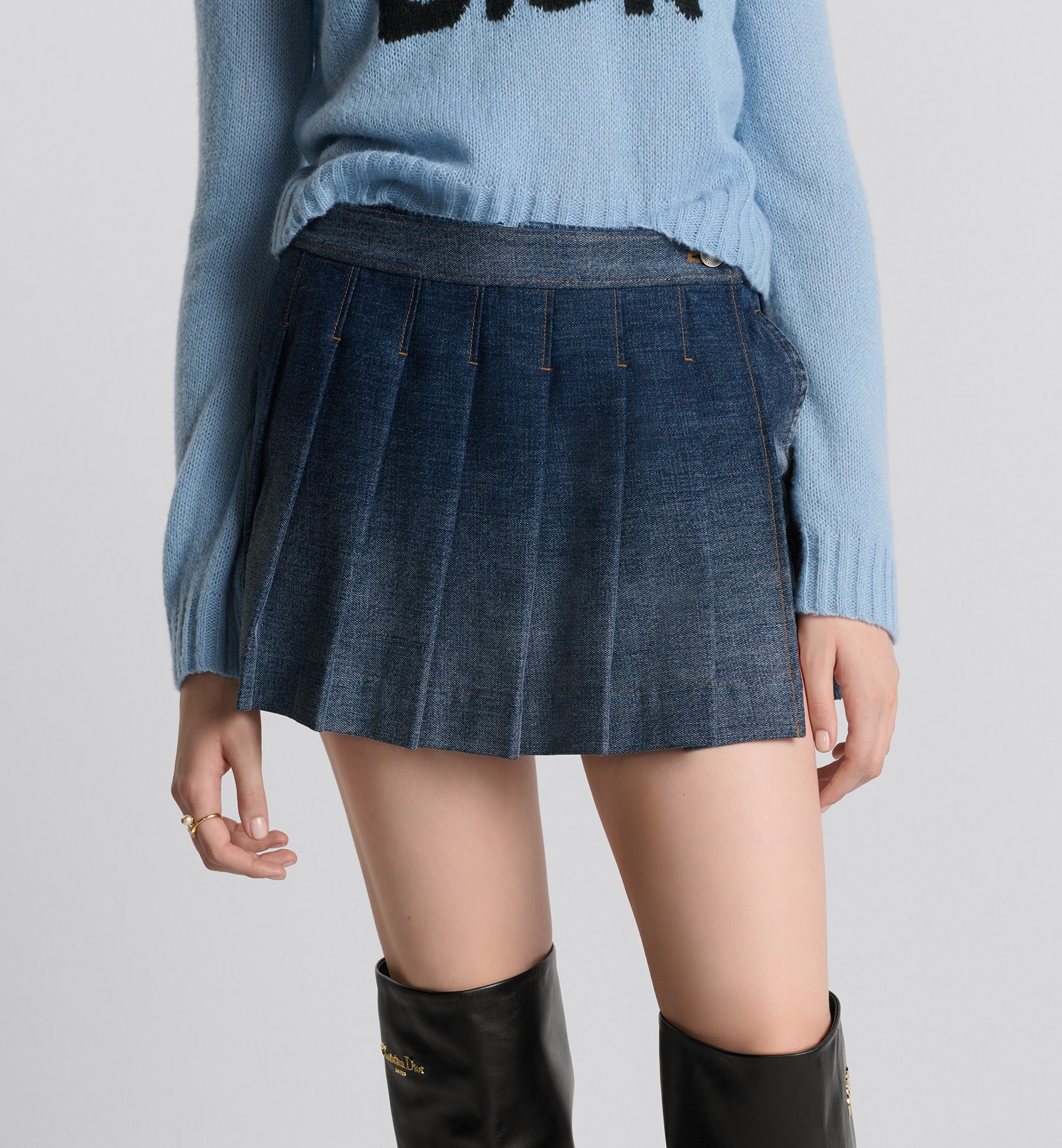 Wrap Miniskirt with Integrated Shorts - 3
