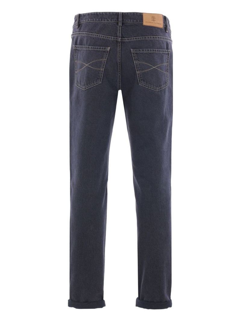 Brunello Cucinelli logo-embroidered jeans outlook