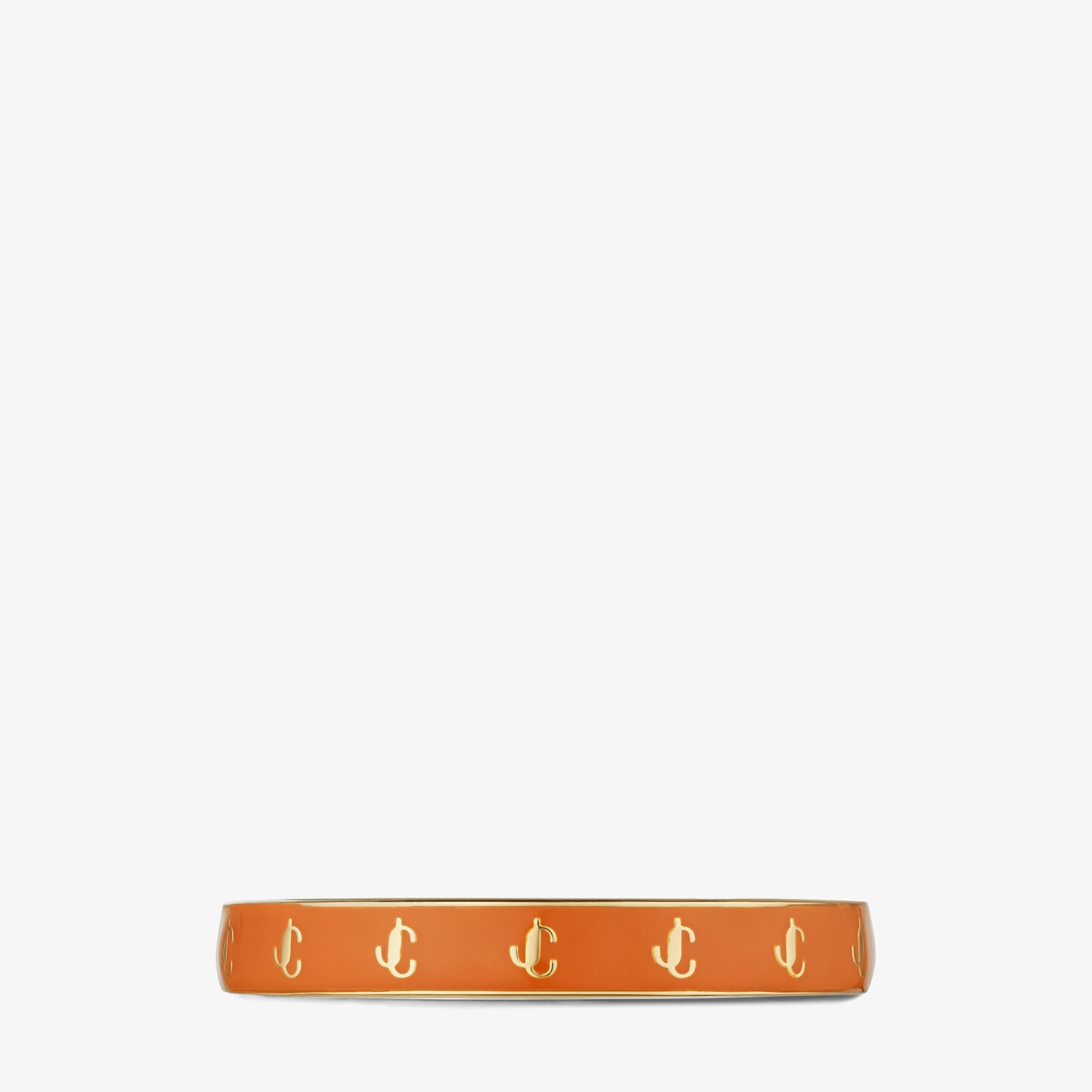 JC Enamel Bangle
Gold-Finish Metal and Amber Orange Enamel JC Bangle - 3