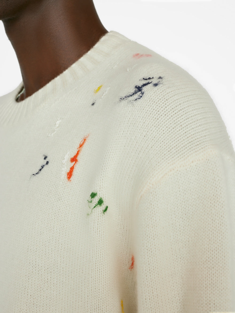 Color Spray Sweater in Off White Multi - 4